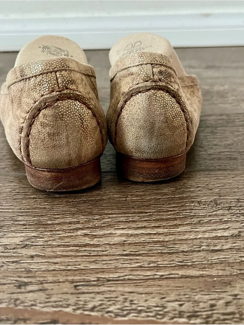 Stuart Weitzman Gold Bit Tan Loafers